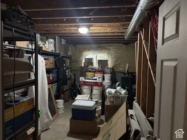 Future Basement Bedroom.  Partially Framed with a door.