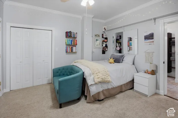 Neutral-toned wall paint with white crown molding