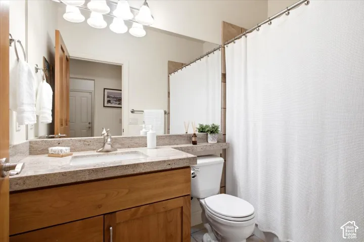 Bathroom featuring a granite countertop