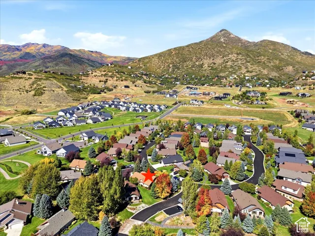 Aerial perspective of home featuring beautiful views of surrounding mountains