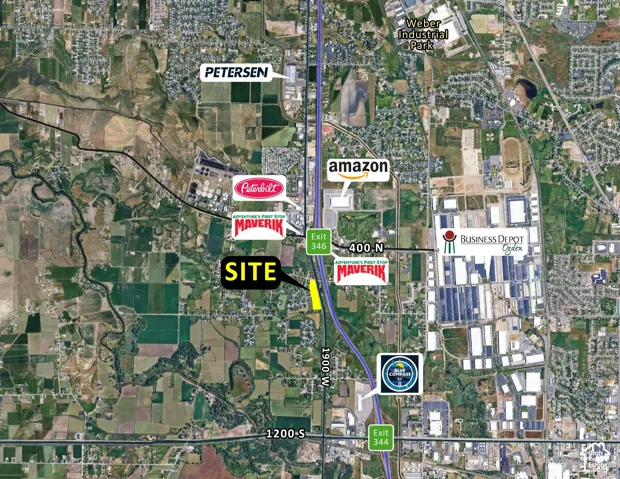 Site Map. Illustrating the location of the property relative to surrounding commercial entities and infrastructure
