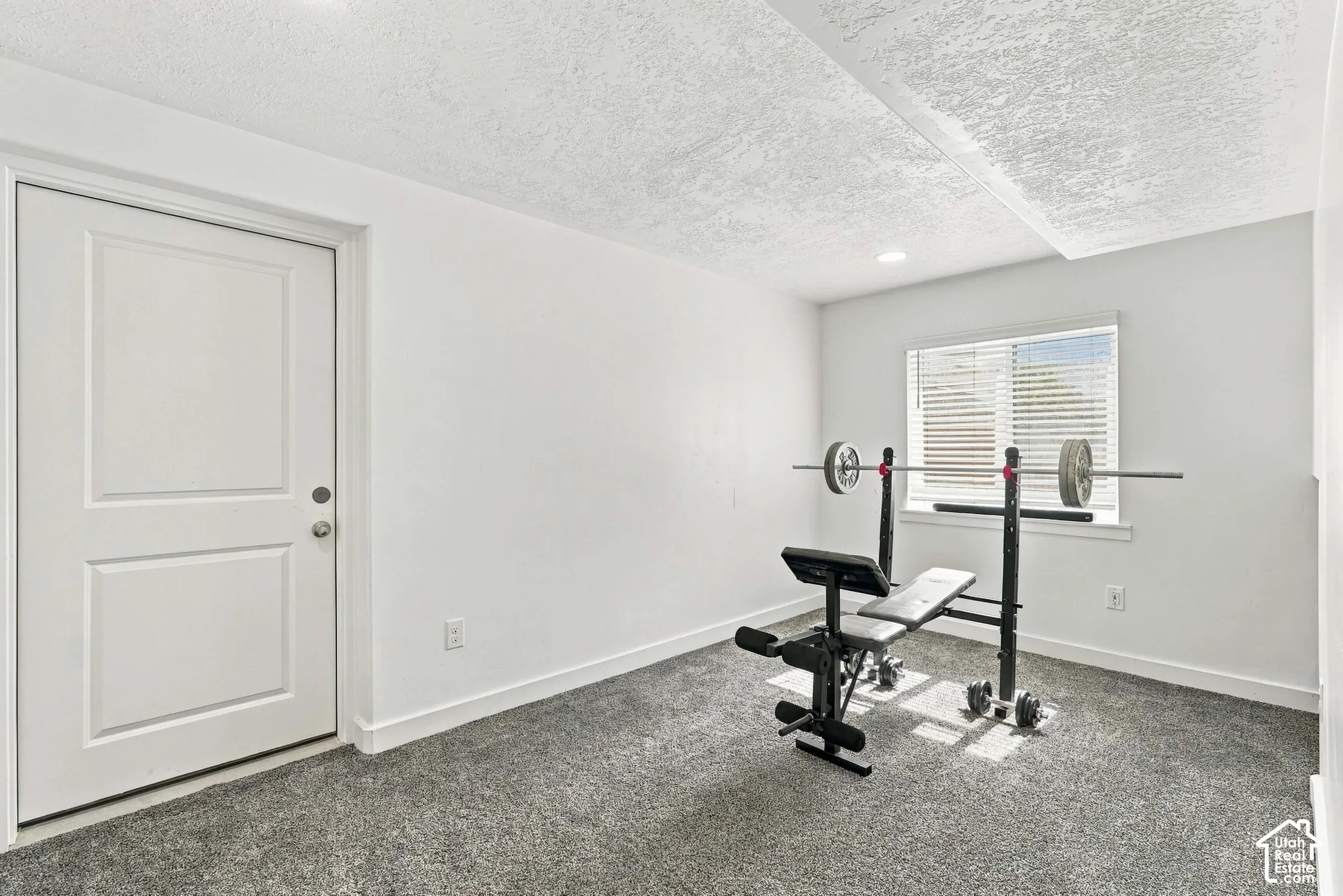 basement recreation room with cold storage access