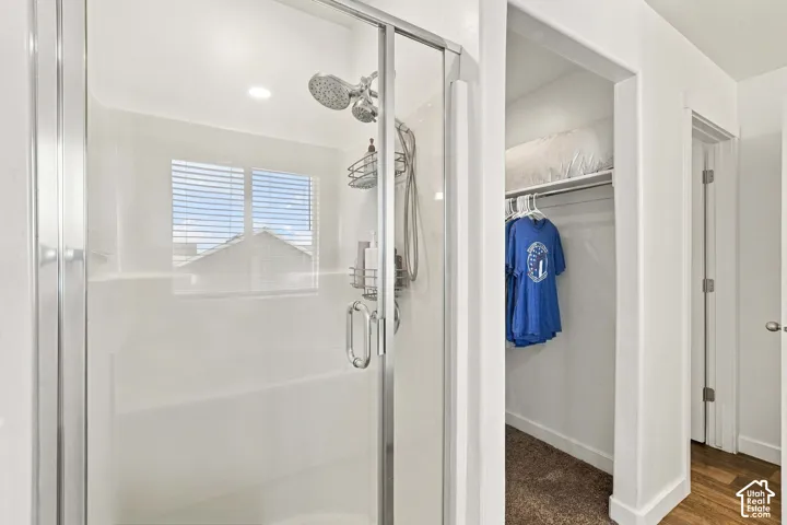 Shower with walk-in closet