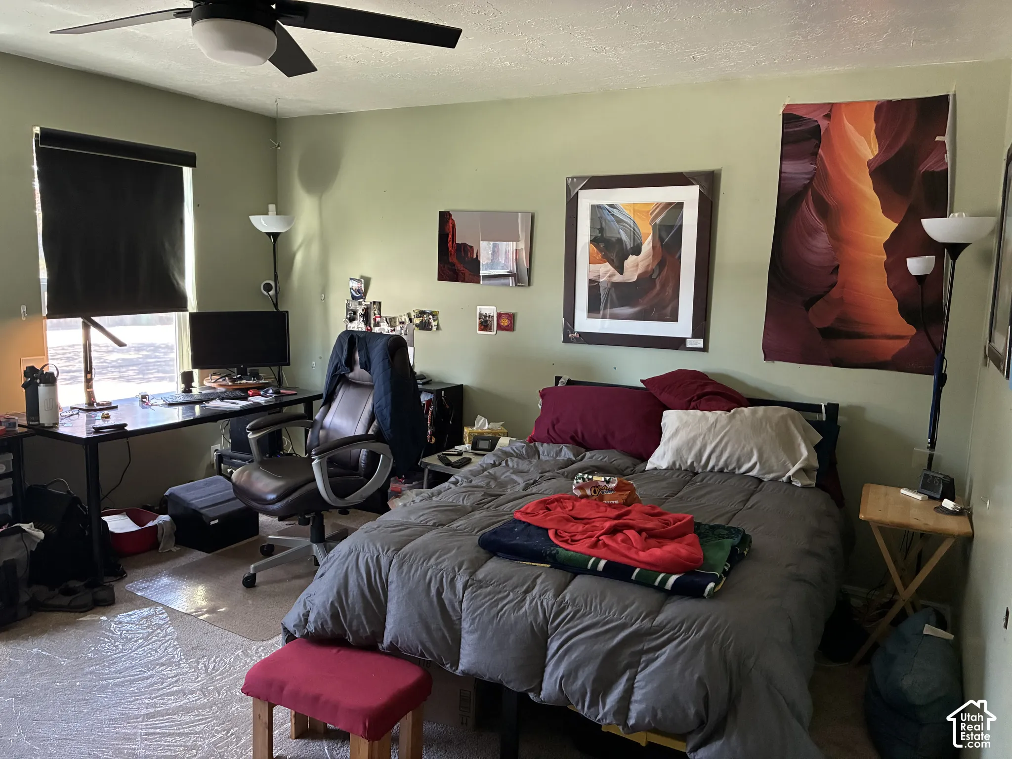 Ceiling fan with integrated lighting