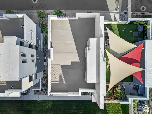 Spacious rooftop patio with privacy walls