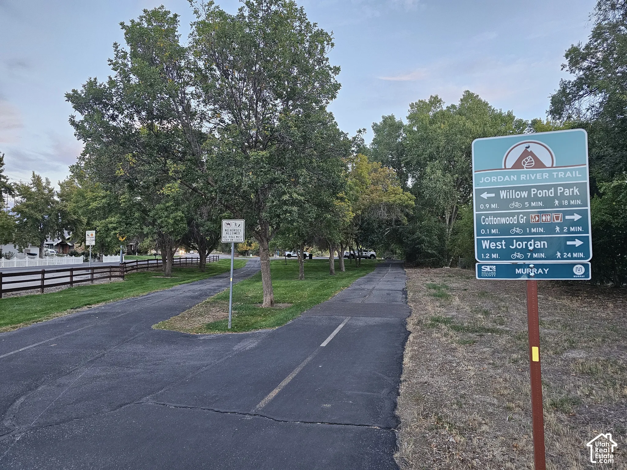 The Jordan River Trail looking south