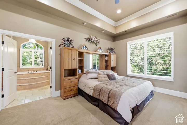 Tray ceiling with recessed lighting