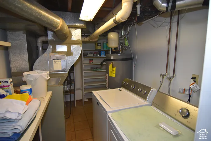 Laundry room, water heater and furnace for the entire home.