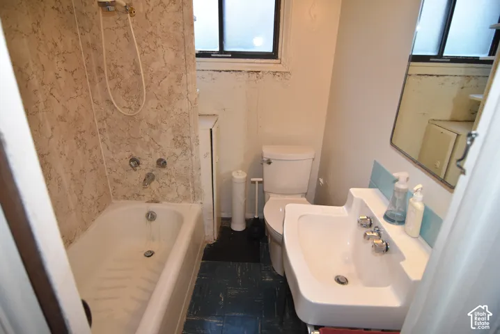 2nd full bathroom in the home with tub/shower combo.