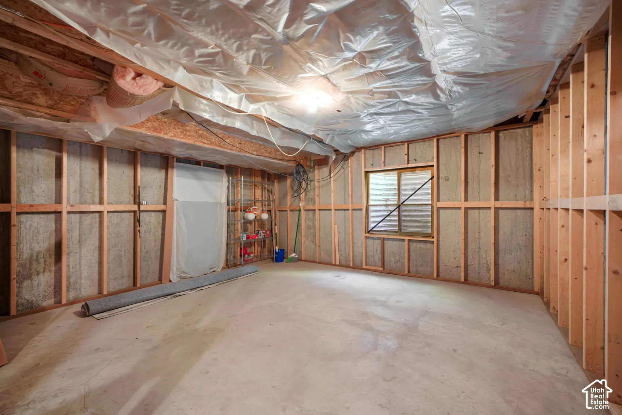 unfinished basement space