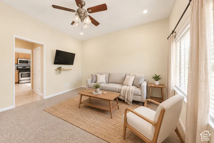Virtual Example of Living Room staging added