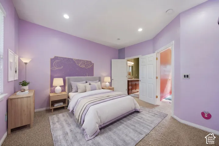 Primary actual room but virtual staging added