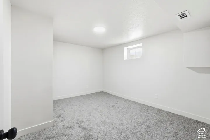 Light gray carpeting and white walls