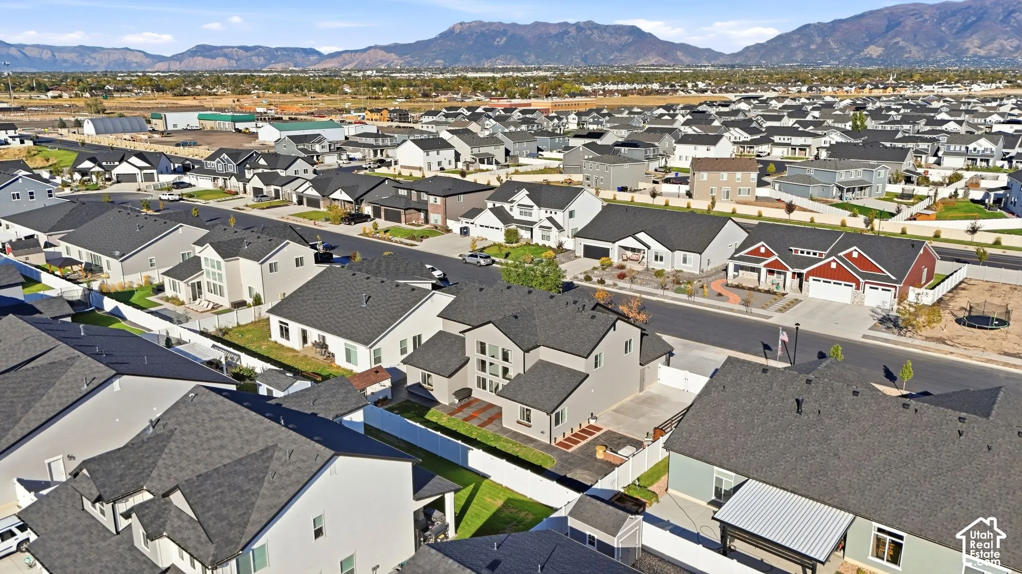 New construction residential development with varied architectural styles
