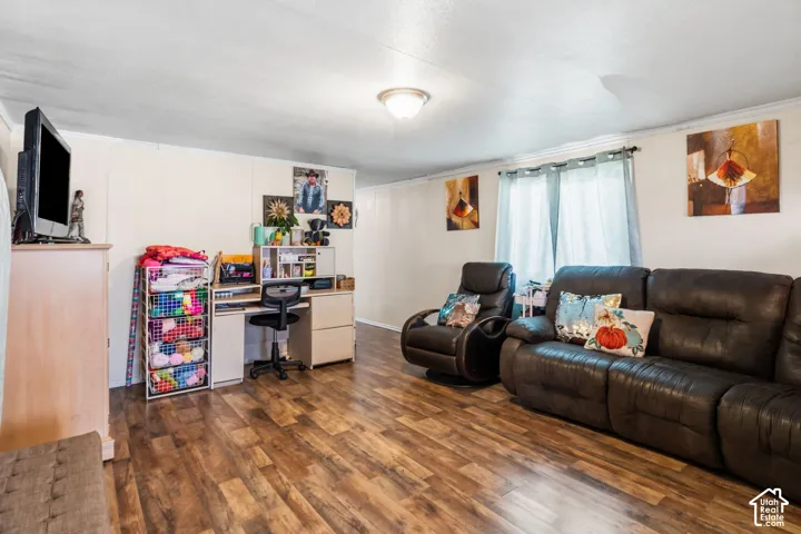 Wood-finish flooring throughout