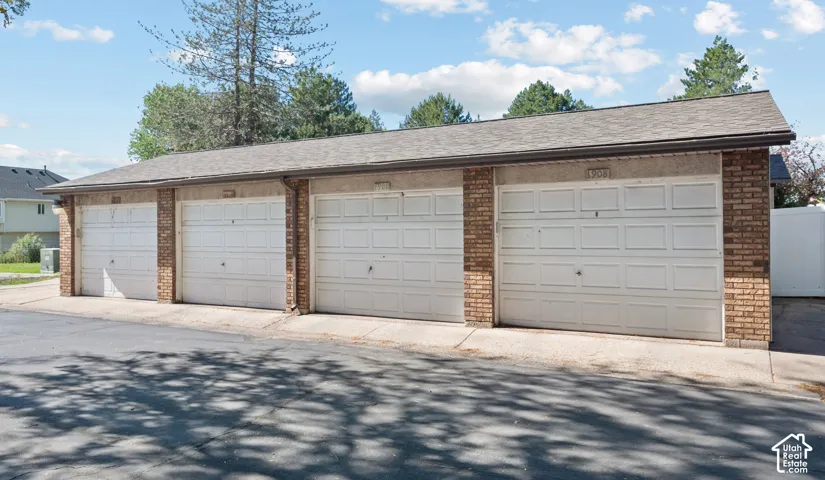 Brick accents on garage entries