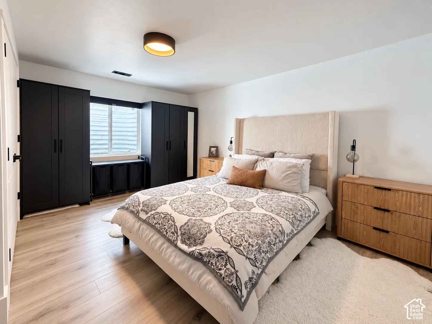 Wood-finish flooring throughout