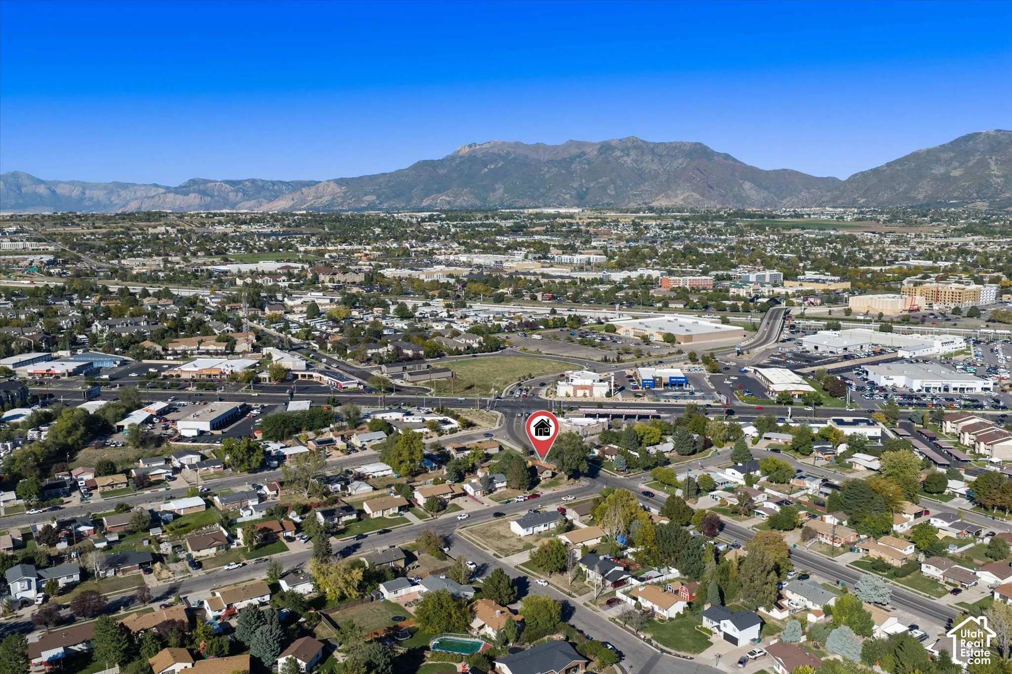 Expansive urban landscape with extensive residential areas and commercial zones