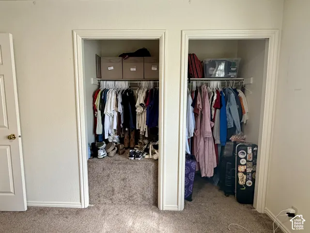 Dual closet spaces in bedroom #1