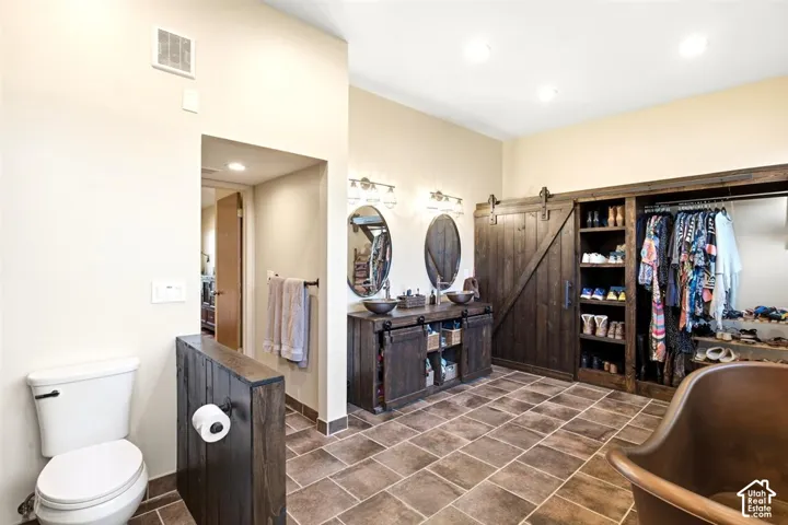 Wood-finish tile flooring throughout