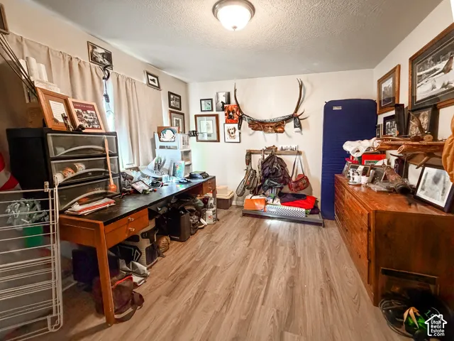 Wood-finish flooring throughout