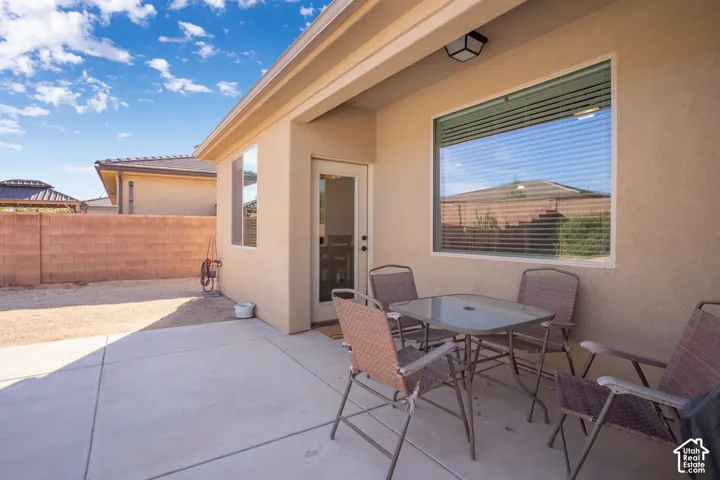 Partially covered patio