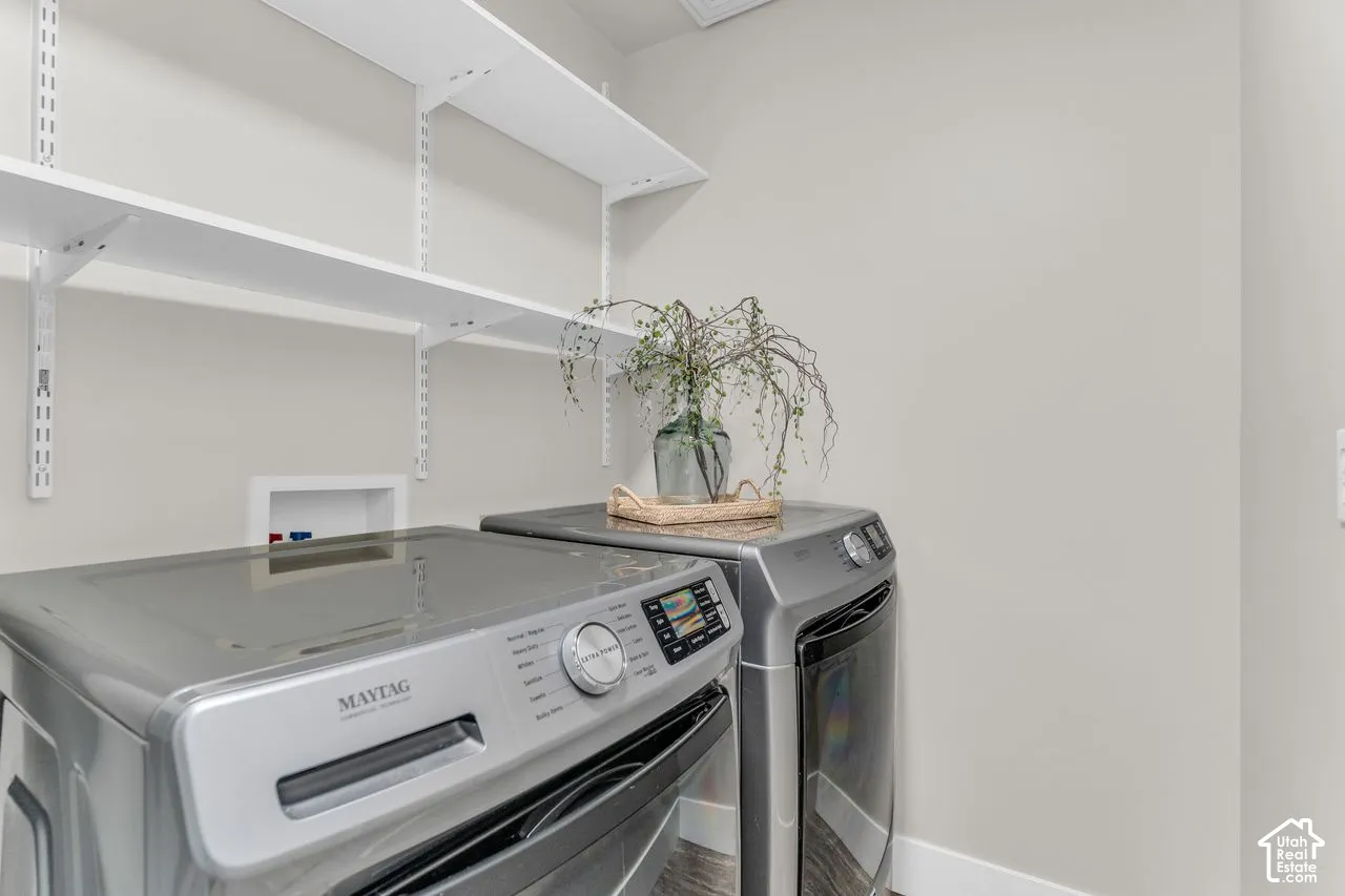 Convenient second-story laundry room near the 2nd-story bedrooms! Features lots of storage. Washer/Dryer included.