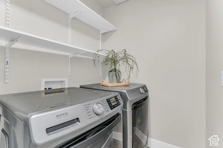 Convenient second-story laundry room near the 2nd-story bedrooms! Features lots of storage. Washer/Dryer included.