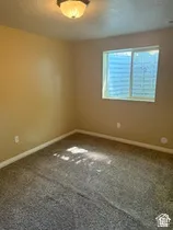 Soft gray patterned carpeting
