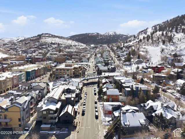 Mountainous terrain with snow-dusted slopes