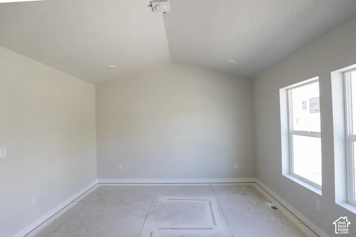Vaulted ceiling with recessed lighting