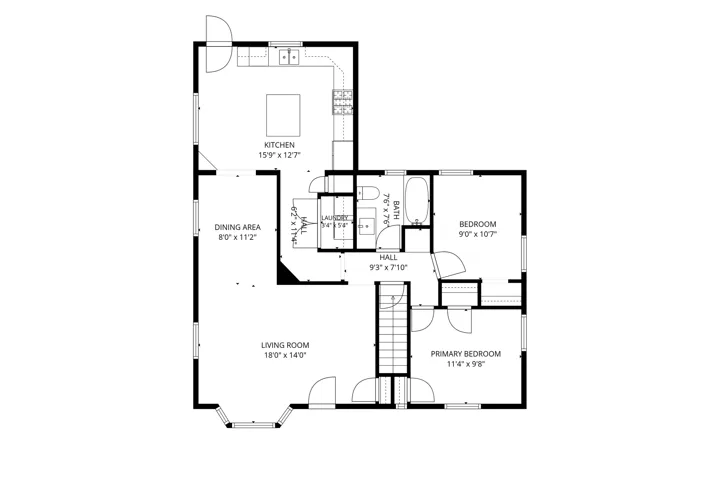 Floorplan of main floor.