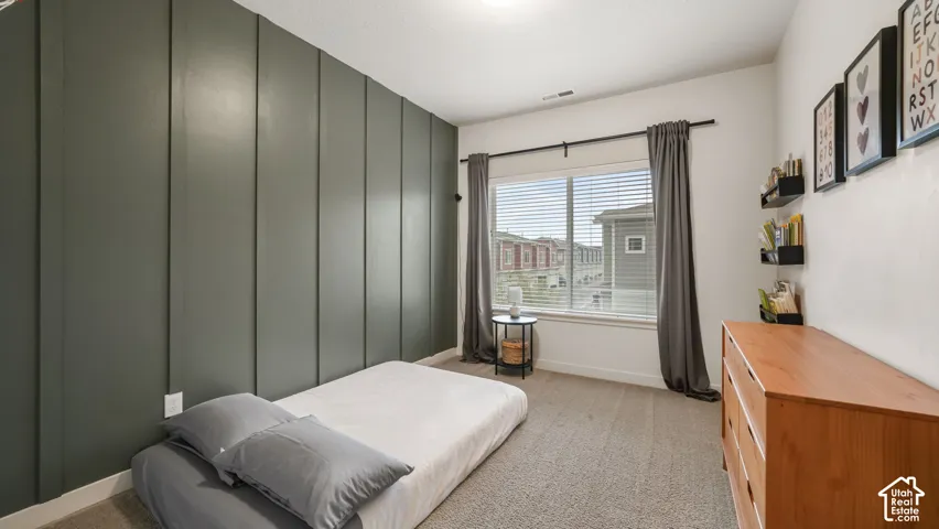 Accent wall with vertical paneling