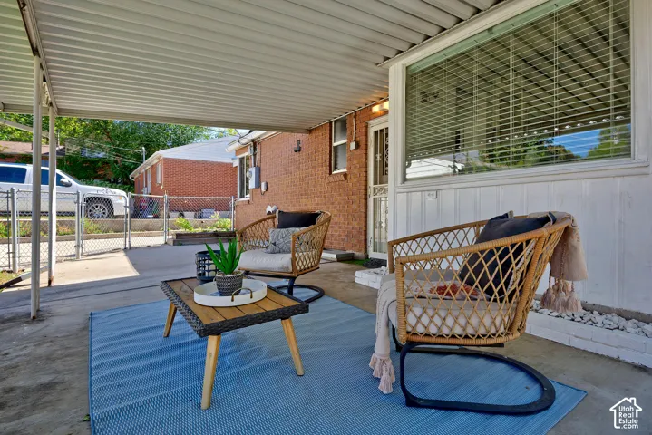 Covered concrete patio