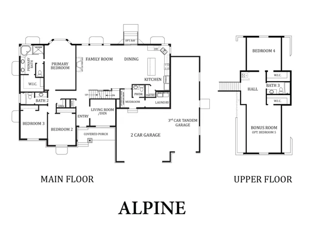 Floor plan main floor and upper floor .