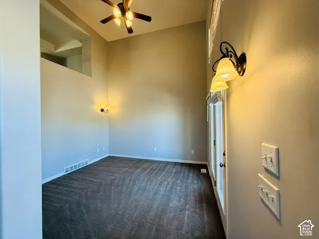 Vaulted ceilings with a ceiling fan light fixture