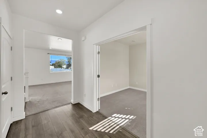 Wood-finish flooring with recessed lighting