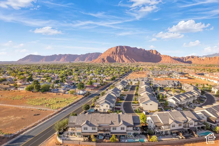 Community featuring modern-style multi-story homes with individual balconies and private swimming pools