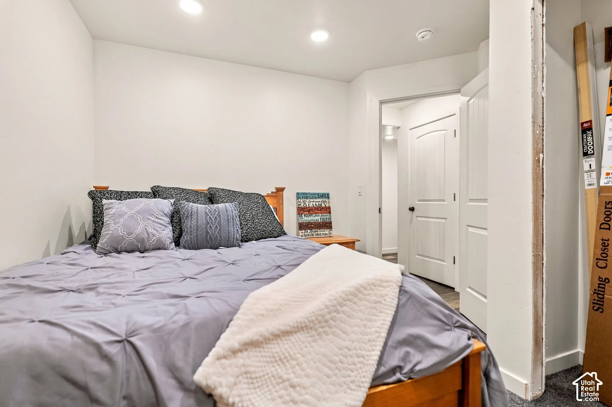 White walls and recessed lighting