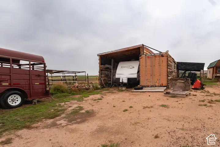 Conex container has been converted into a workshop and RV storage. 220 power.