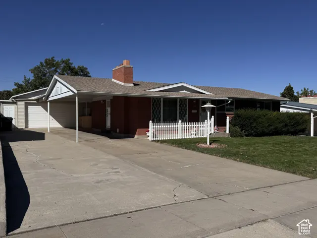 Brick exterior with a gabled roof
