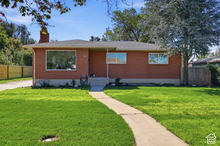 Brick exterior with a gabled roof
