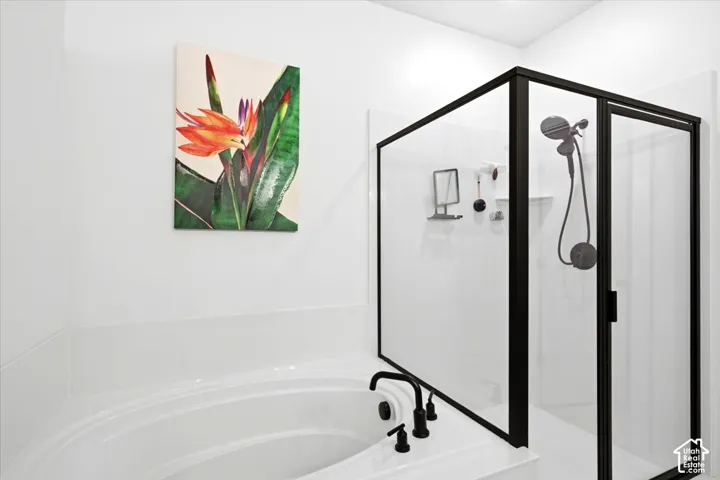 Soaking tub and separate shower