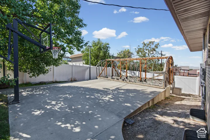 Basketball court and greenhouse framing