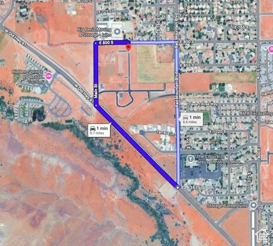 Area Map. Illustrating the property's boundaries and surrounding roads