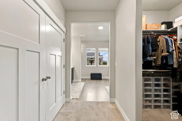 White paneled doors with spherical hardware