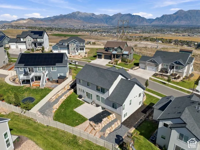 Residential community with mountain backdrop