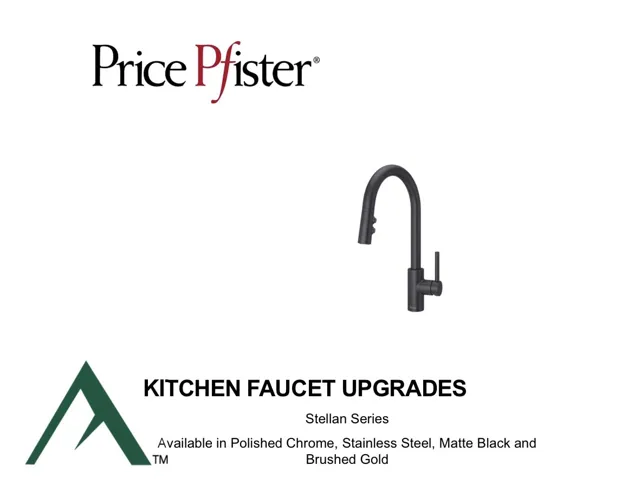 Fixture Specification Sheet. Listing available hardware models and finishes for the property