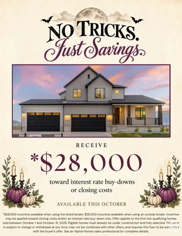Marketing Flyer, Promotional Offer. Displaying an incentive for interest rate buy-downs or closing costs on the property