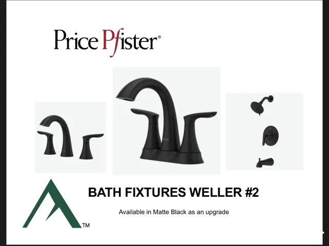 Material Selection Schedule. Detailing the bathroom faucet and shower hardware options for the property